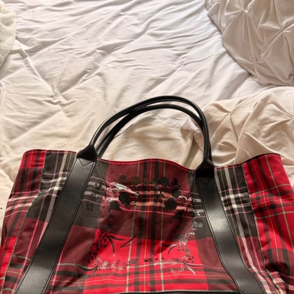 Handbags - Victoria Secret Plaid Red and Black Tote Bag